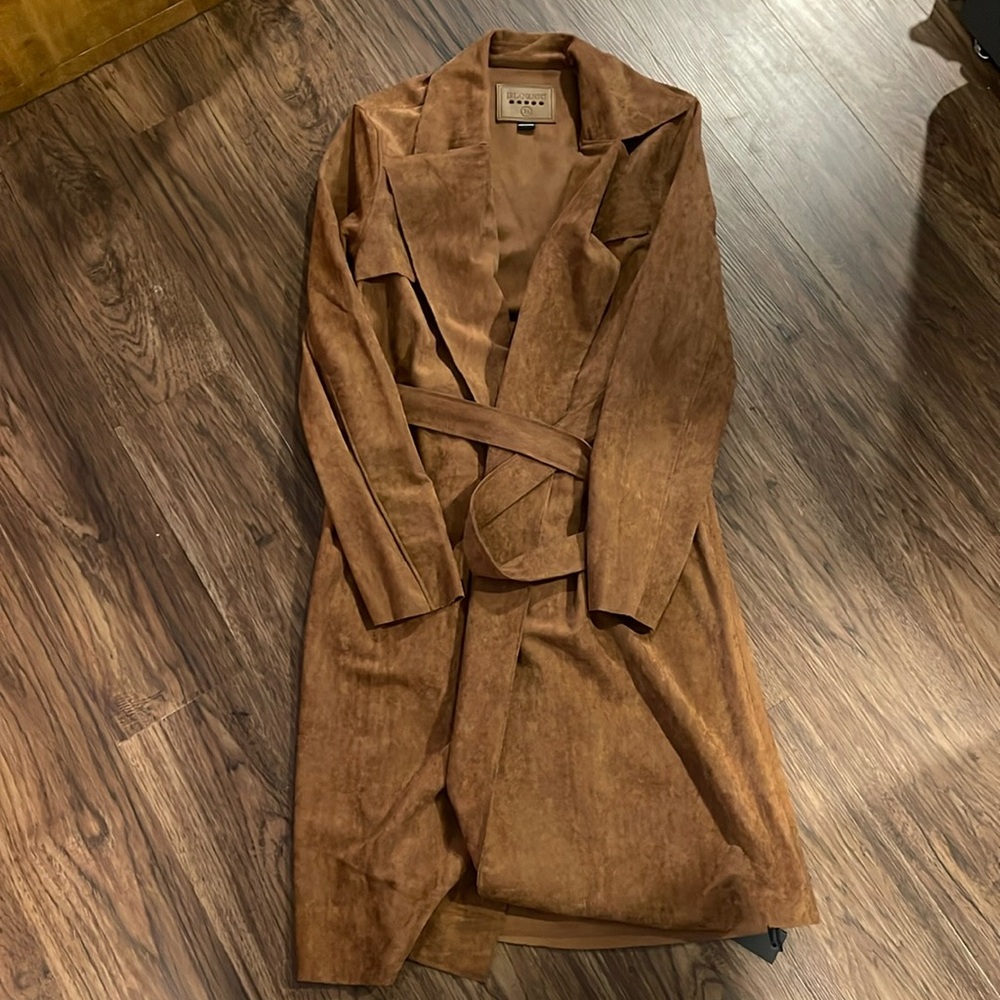 NWT faux suede trench